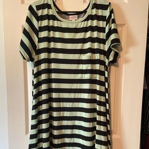 Mint and Black Striped LuLaRoe Dress